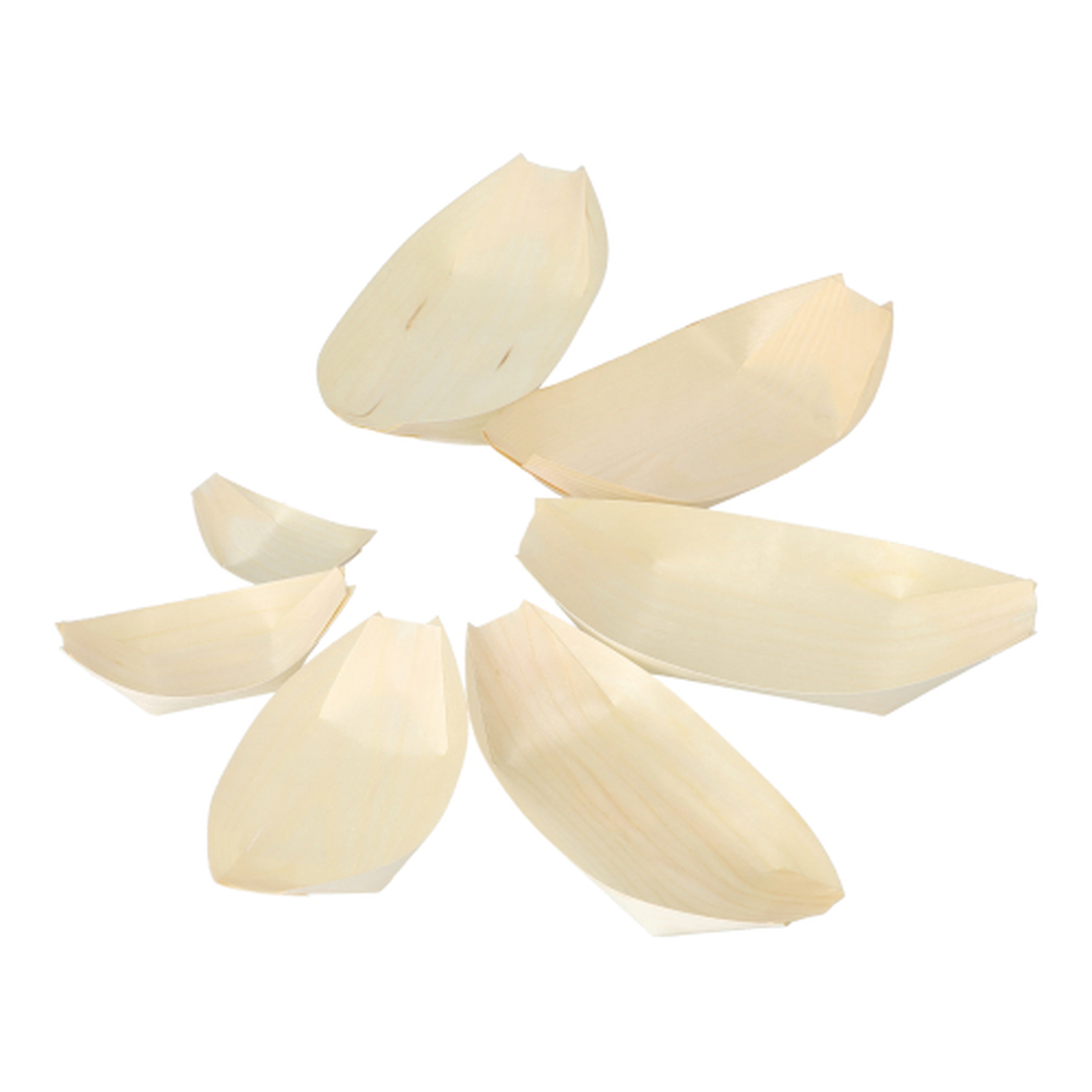 Papstar Fingerfood - Schalen, Holz "pure" 21,5 cm x 10 cm "Schiffchen"