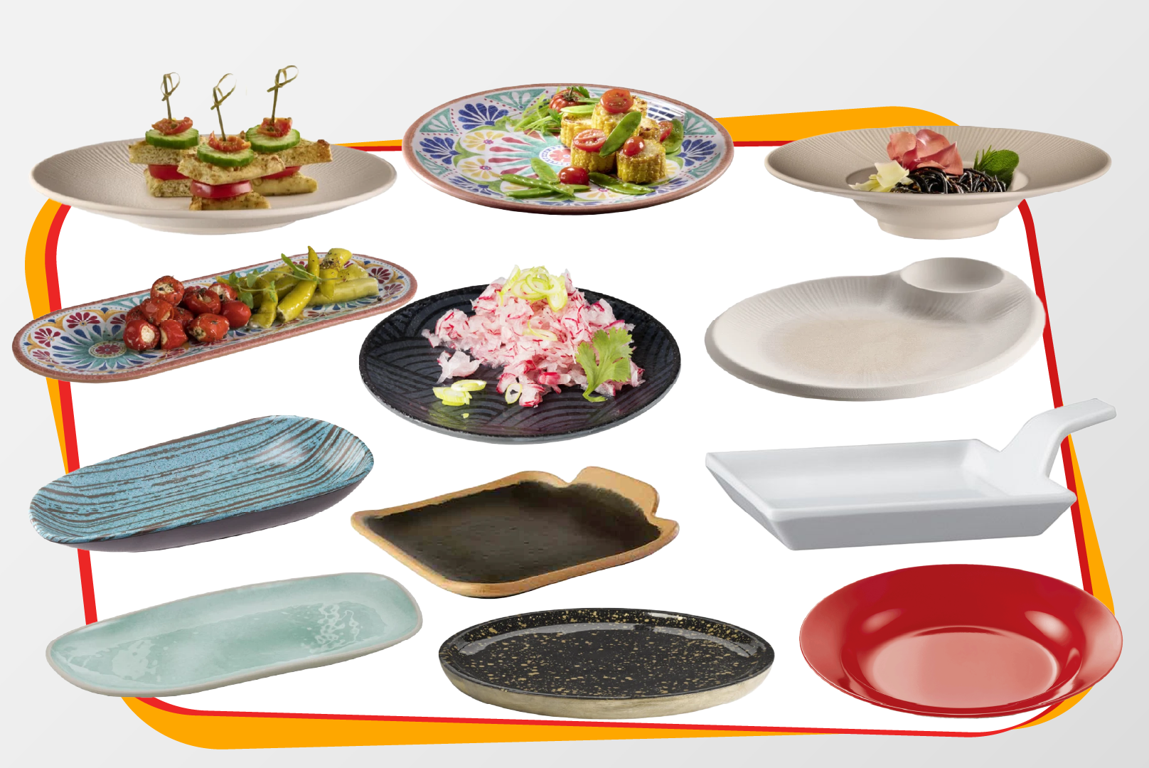 platten, teller, geschirr, servierplatte, salat