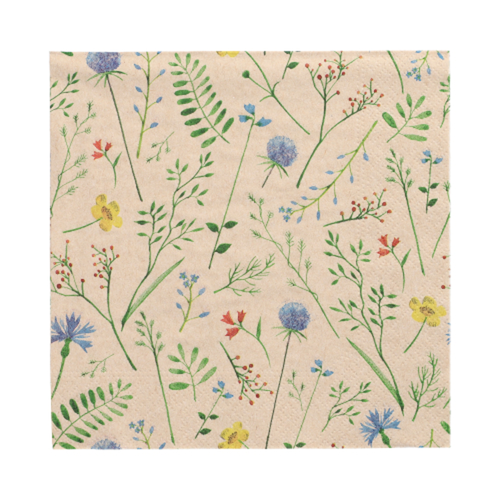 PAPSTAR Servietten, 3-lagig 1/4-Falz 33 cm x 33 cm natur Sommaräng aus recy
