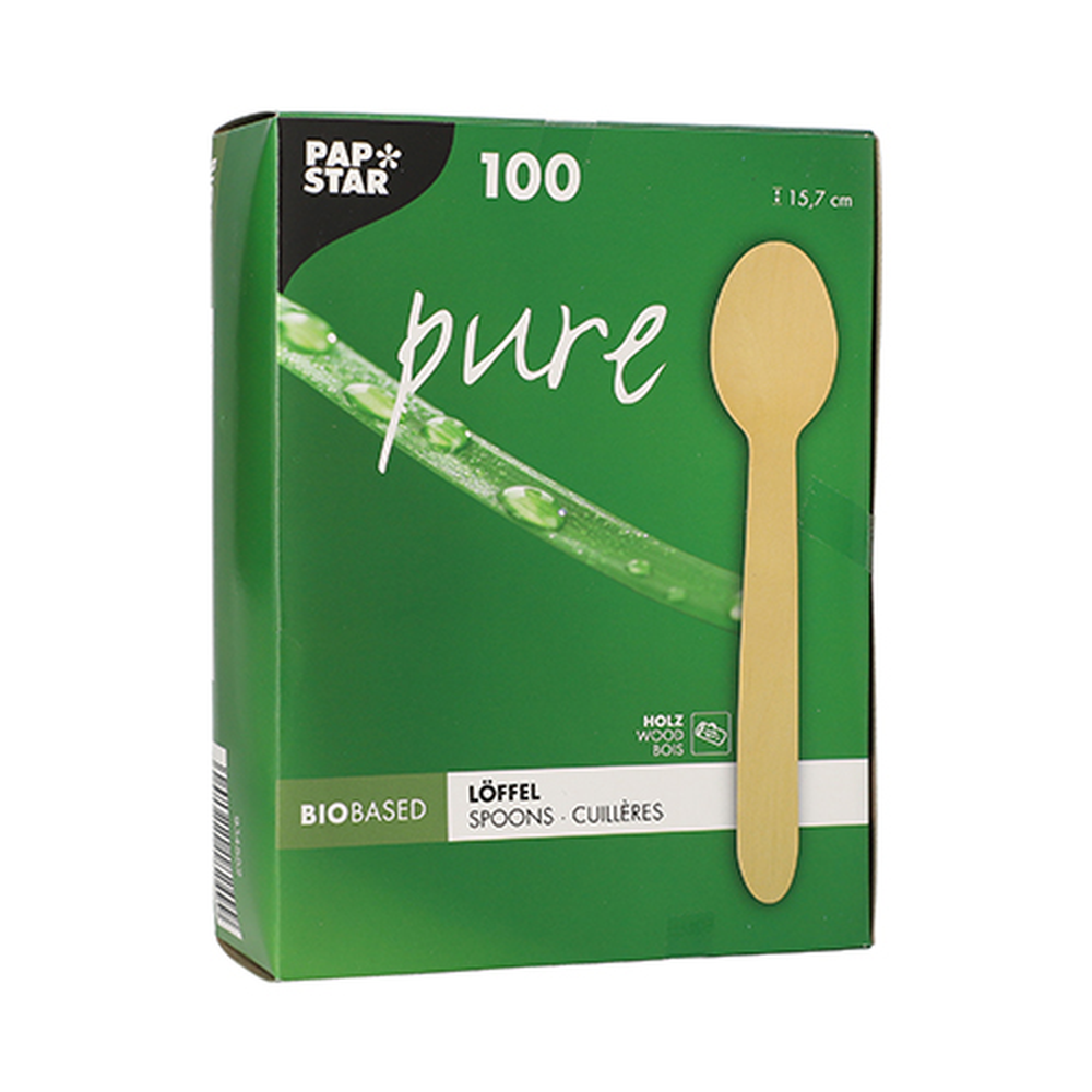Papstar Löffel, Holz "pure" 15,7 cm