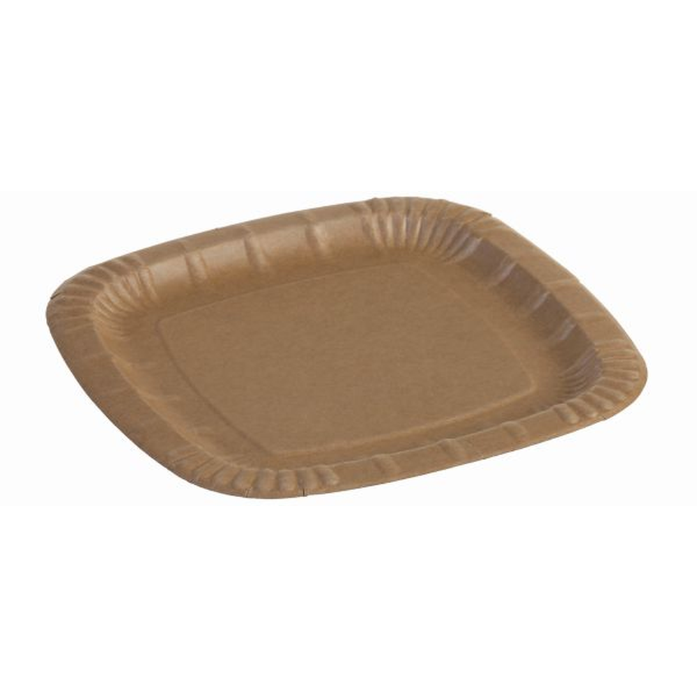 Pacovis Kartonteller Kraft braun, naturesse, 235x235mm