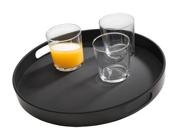 APS Tablett -BISTRO- Ø 35,5 cm, H: 4,5 cm , Melamin, schwarz