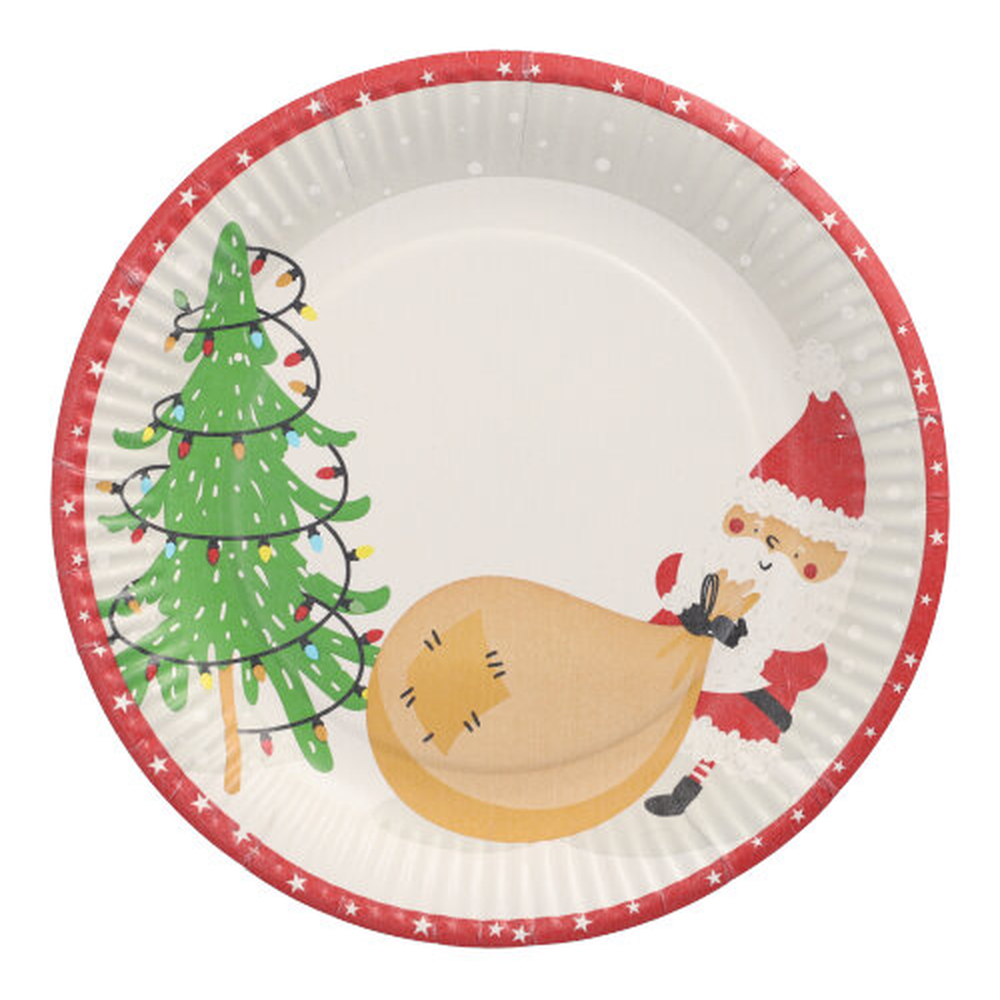 Papstar Teller, Pappe rund Ø 23 cm "Lutins de Noel"