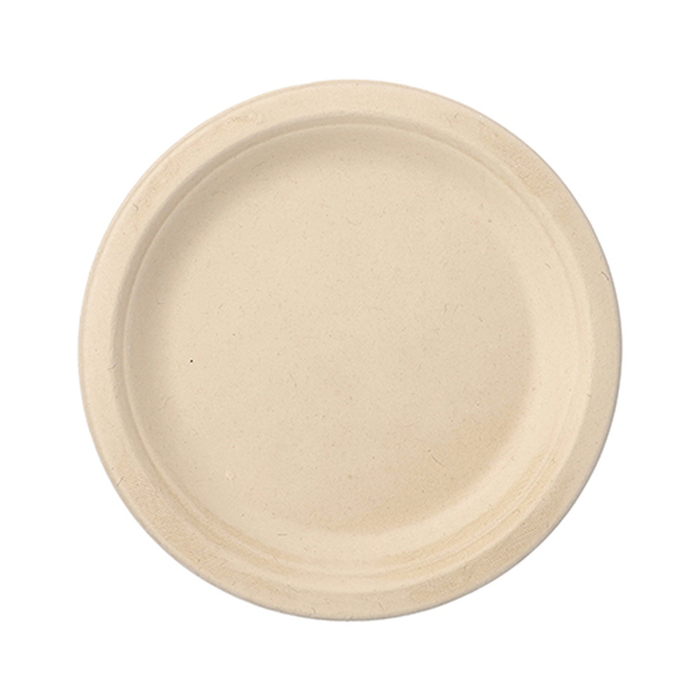 Papstar Teller, Zuckerrohr "pure" ungeteilt Ø 18 cm · 2 cm natur
