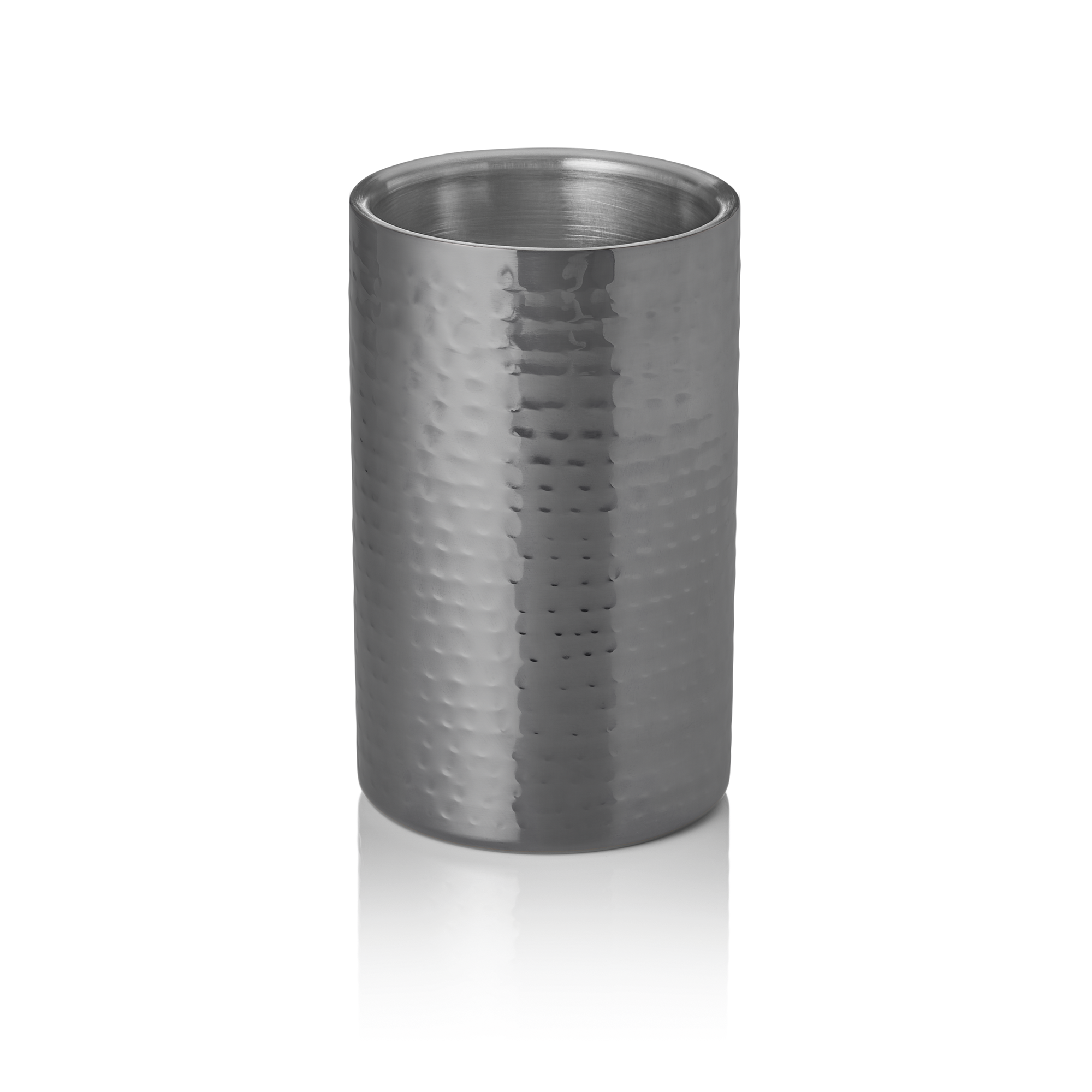 WAS Flaschenkühler, Ø 12 cm, Höhe 19 cm, gehämmert, gun metal, doppelwandig, Chr