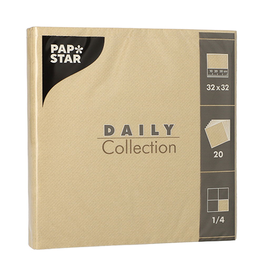 Papstar Servietten "DAILY Collection" 1/4-Falz 32 cm x 32 cm sand