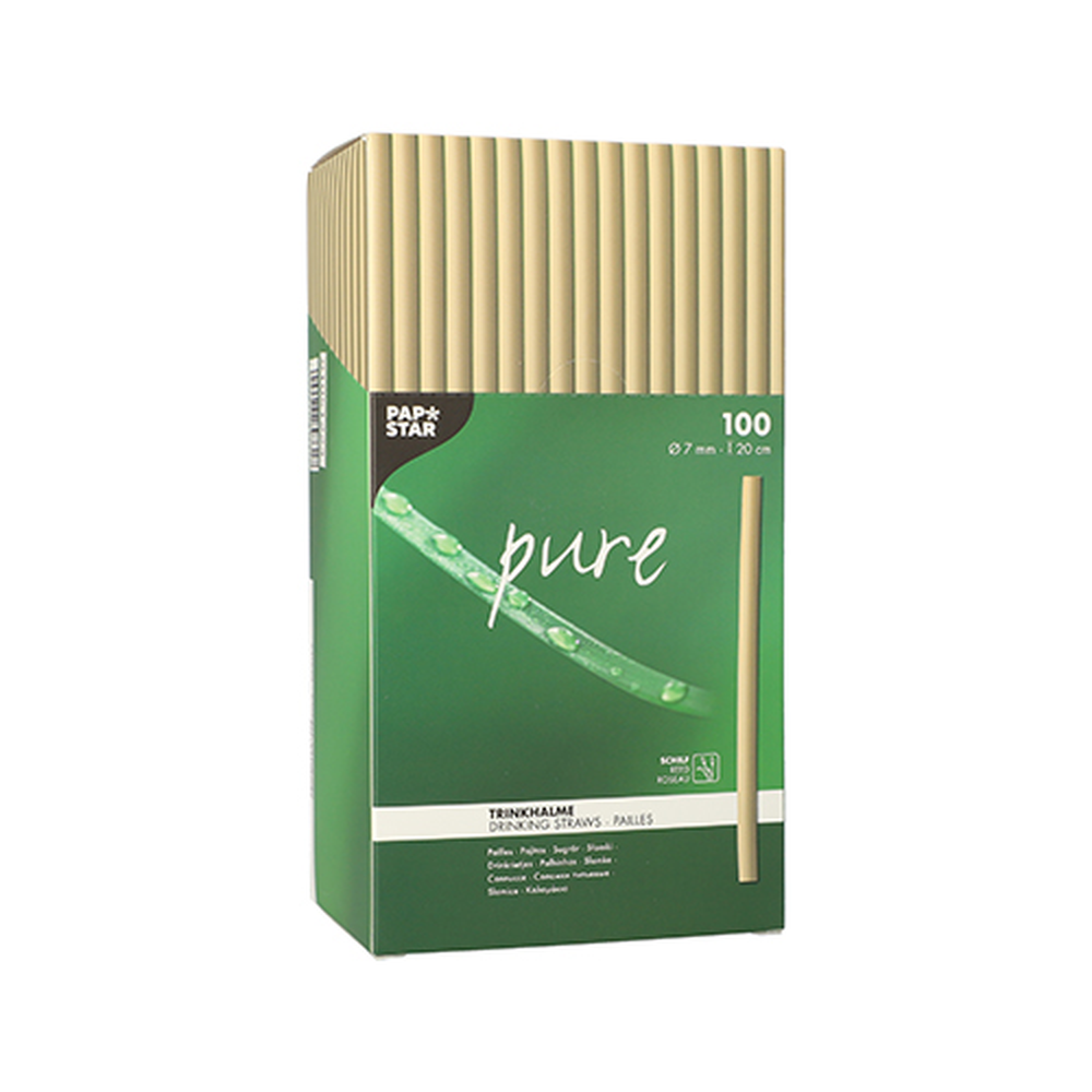 Papstar Trinkhalme Schilf "pure" Ø 7 mm · 20 cm