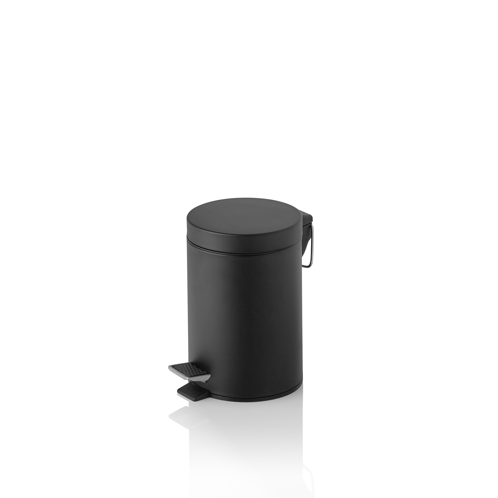WAS Tretabfalleimer, 3 ltr., mit Kunststoffeinsatz, schwarz pulverbeschichtet, M