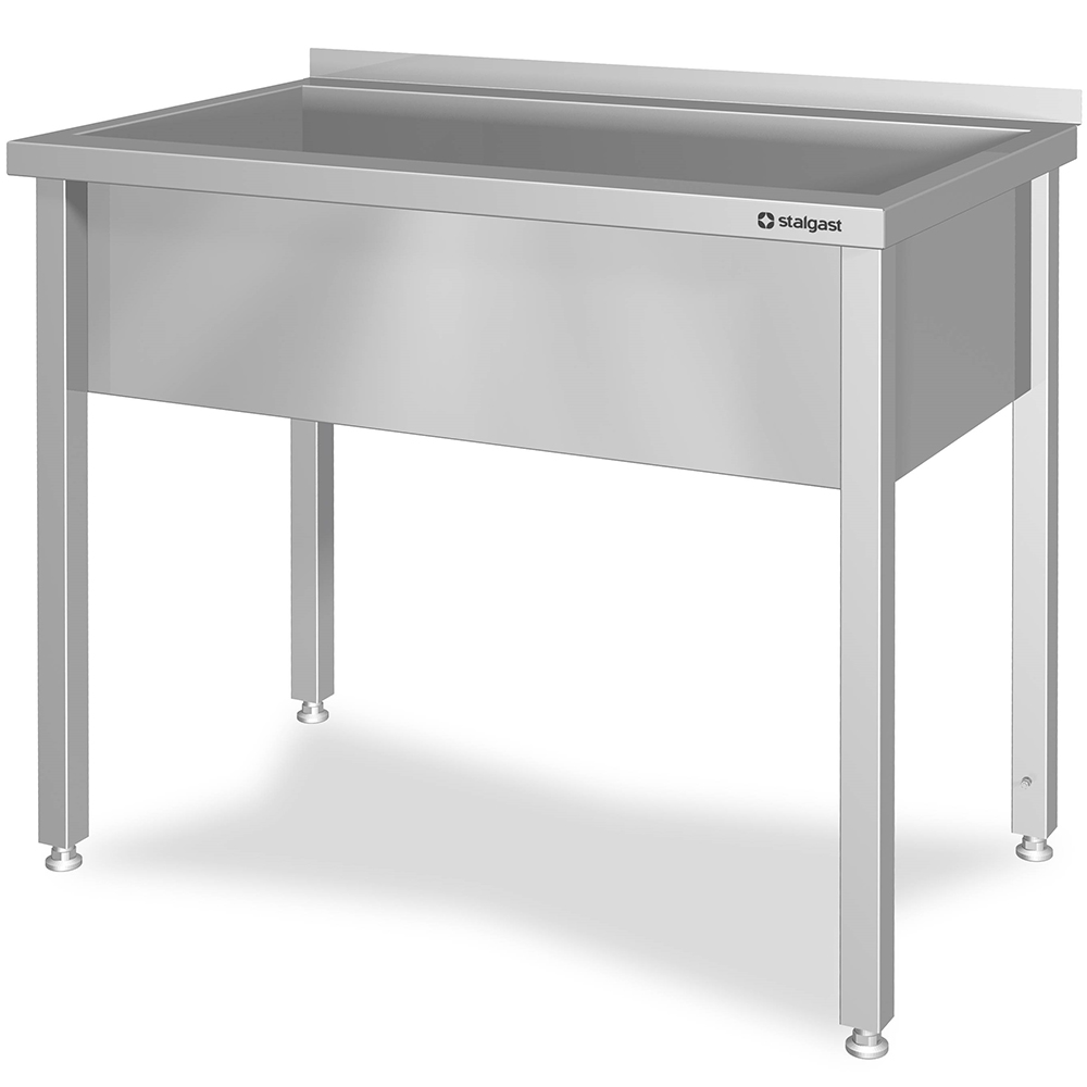 Stalgast Spültisch mit Grundboden, und Überstand, 1600x700x900 mm, mit zwei Beck