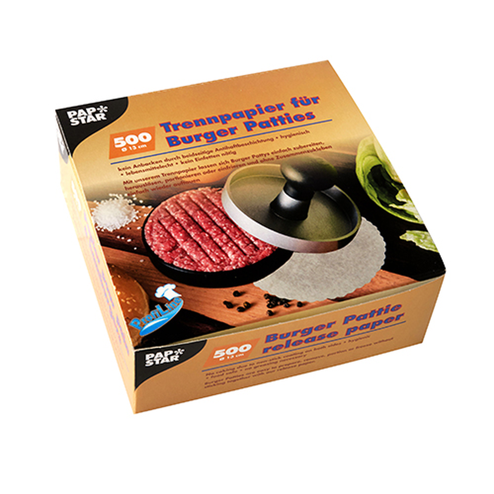 Papstar Trennpapiere für Burger Patties Ø 13 cm weiss