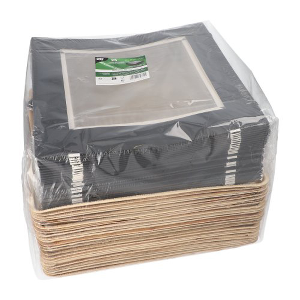 PAPSTAR Tabletts, Palmblatt eckig 5 cm x 29 cm x 29 cm mit separatem Deckel u