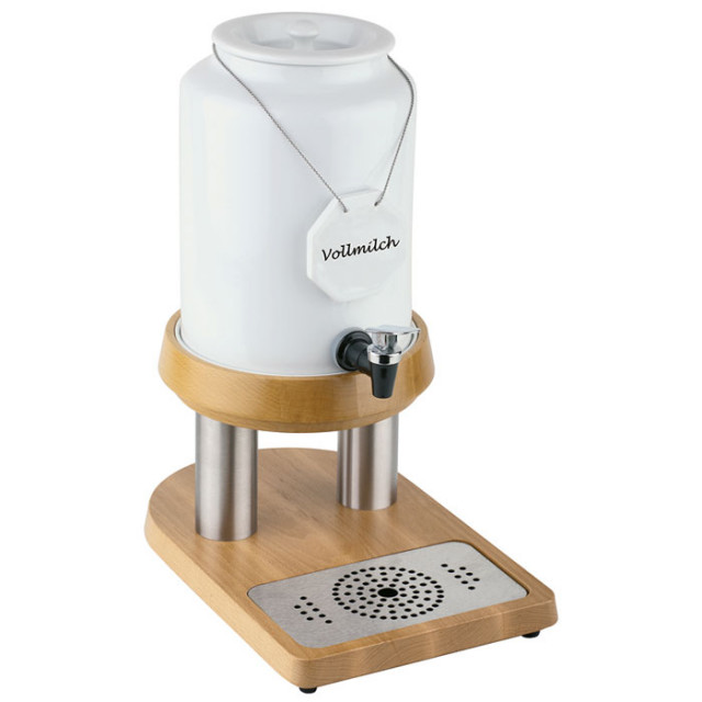 APS Milchkanne -TOP FRESH- 23 x 32 cm, H: 42 cm , Porzellan, Edelstahl,