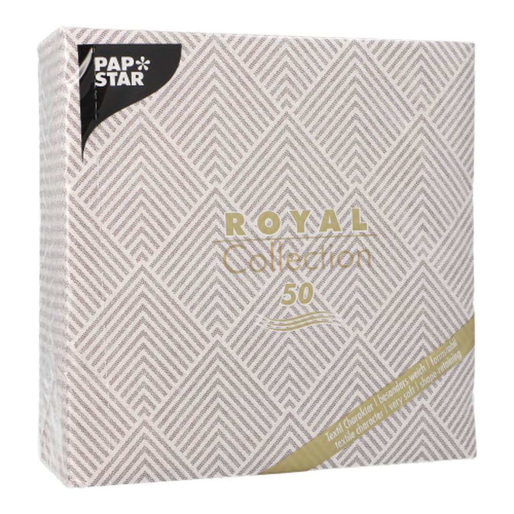 Papstar Servietten "ROYAL Collection" 1/4-Falz 40 cm x 40 cm braun "Elegance"