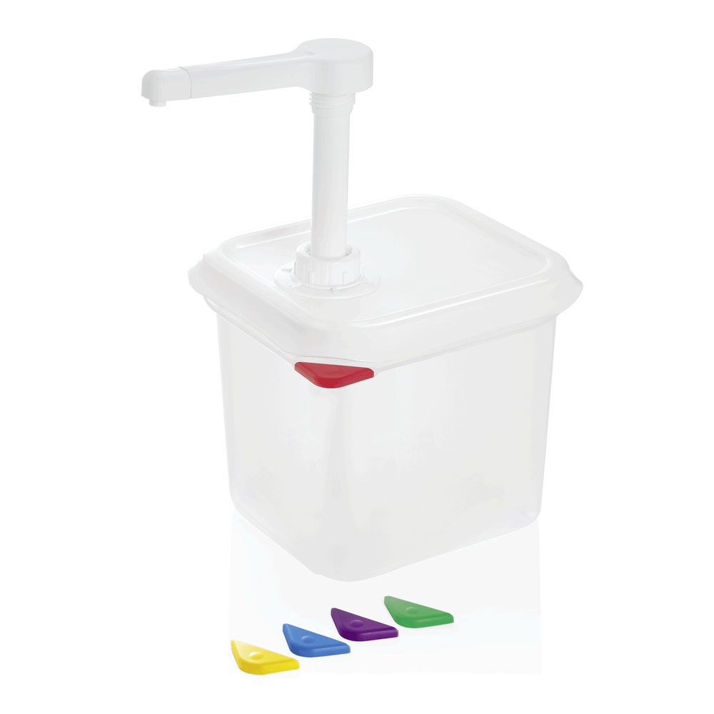 WAS GN Saucenspender 1/6, 2,6 ltr., Höhe 150mm, Polypropylen