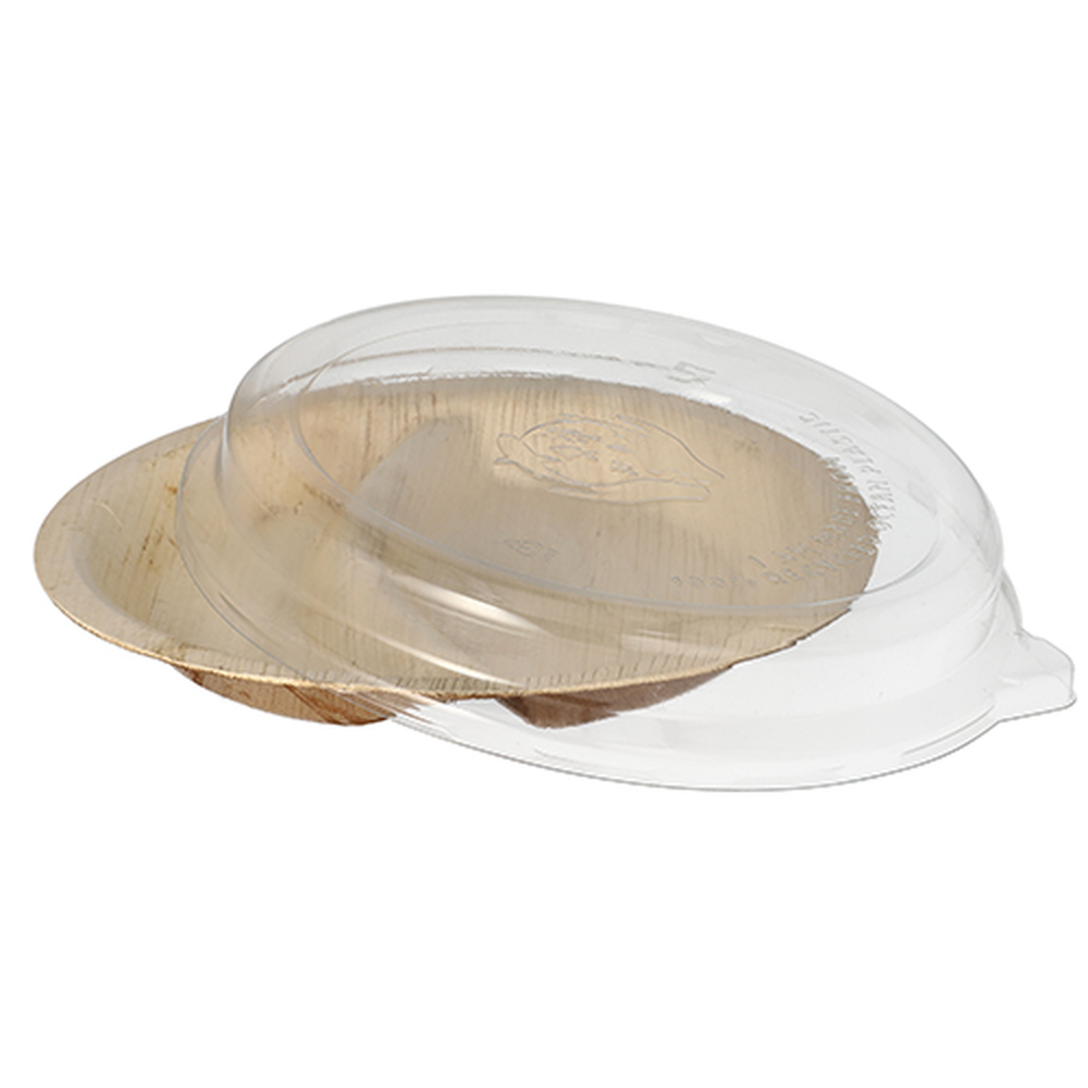 PAPSTAR Teller, Palmblatt 2-geteilt 300 ml Ø 23 cm · 5,3 cm mit rPET Deckel 