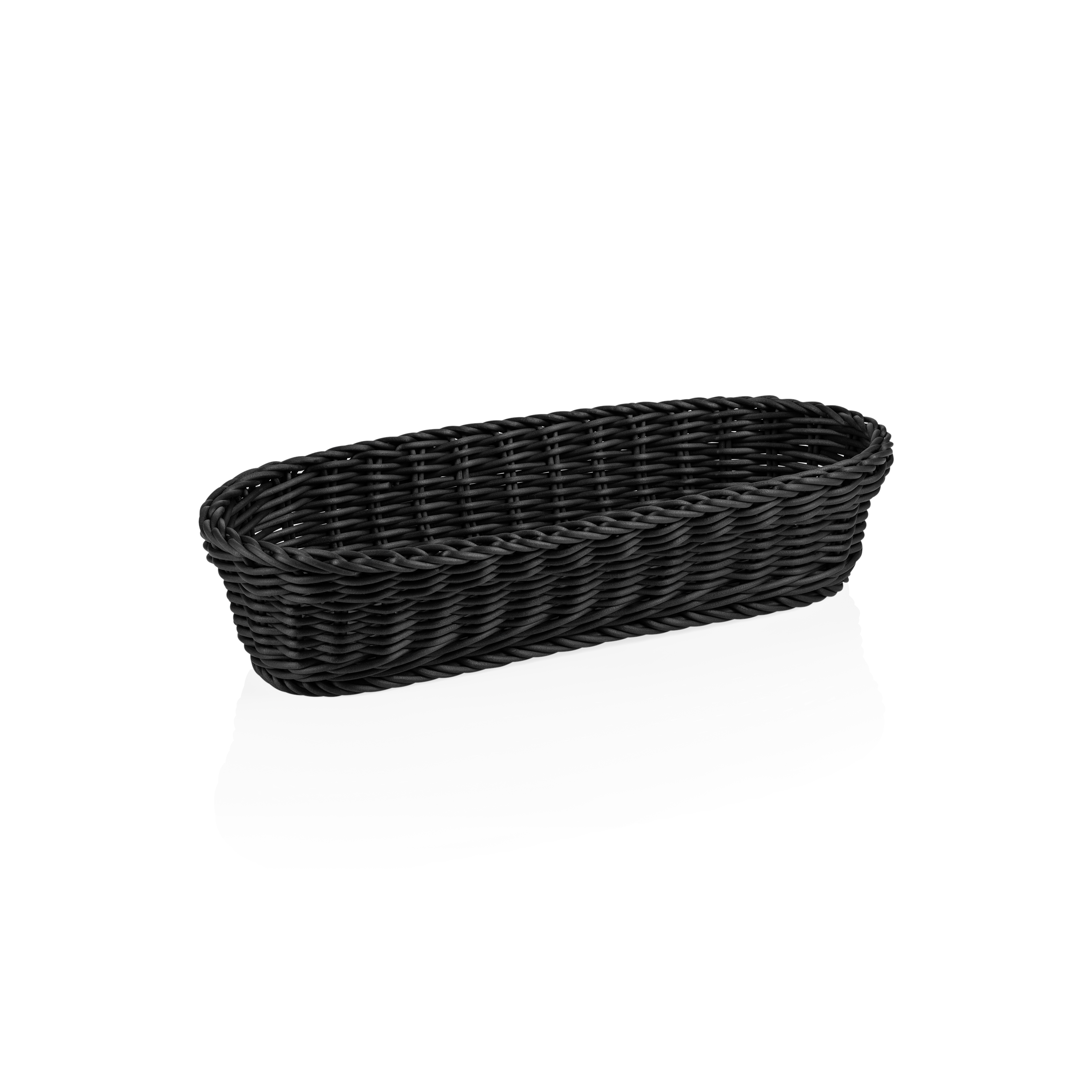 WAS Baguettekorb WEAVER PRO Systemkörbe, 40 x 16 x 8 cm, oval, schwarz, Polyprop