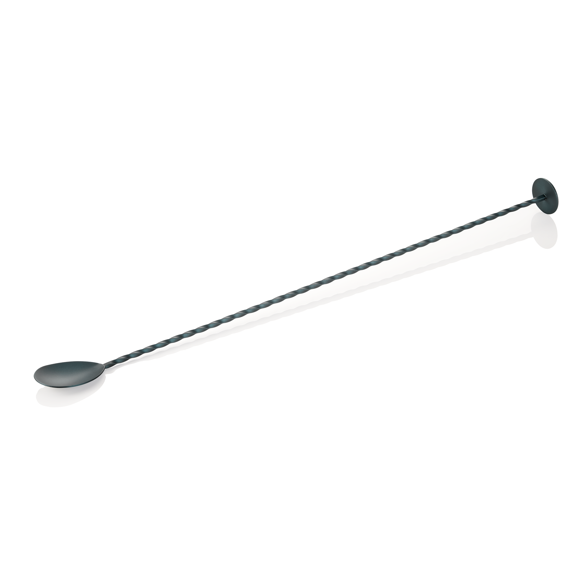 WAS Barlöffel Twisted NOCTURN, mit Stößelende, 40 cm, blau matt - HLC, Chromnick