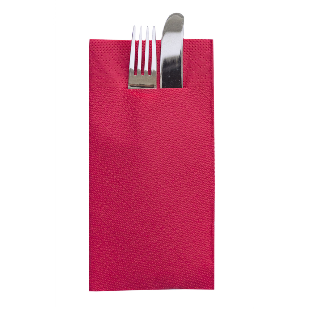 Mank Pocket-Napkins Basic rot 40 x 40 cm 1/8 Falz
