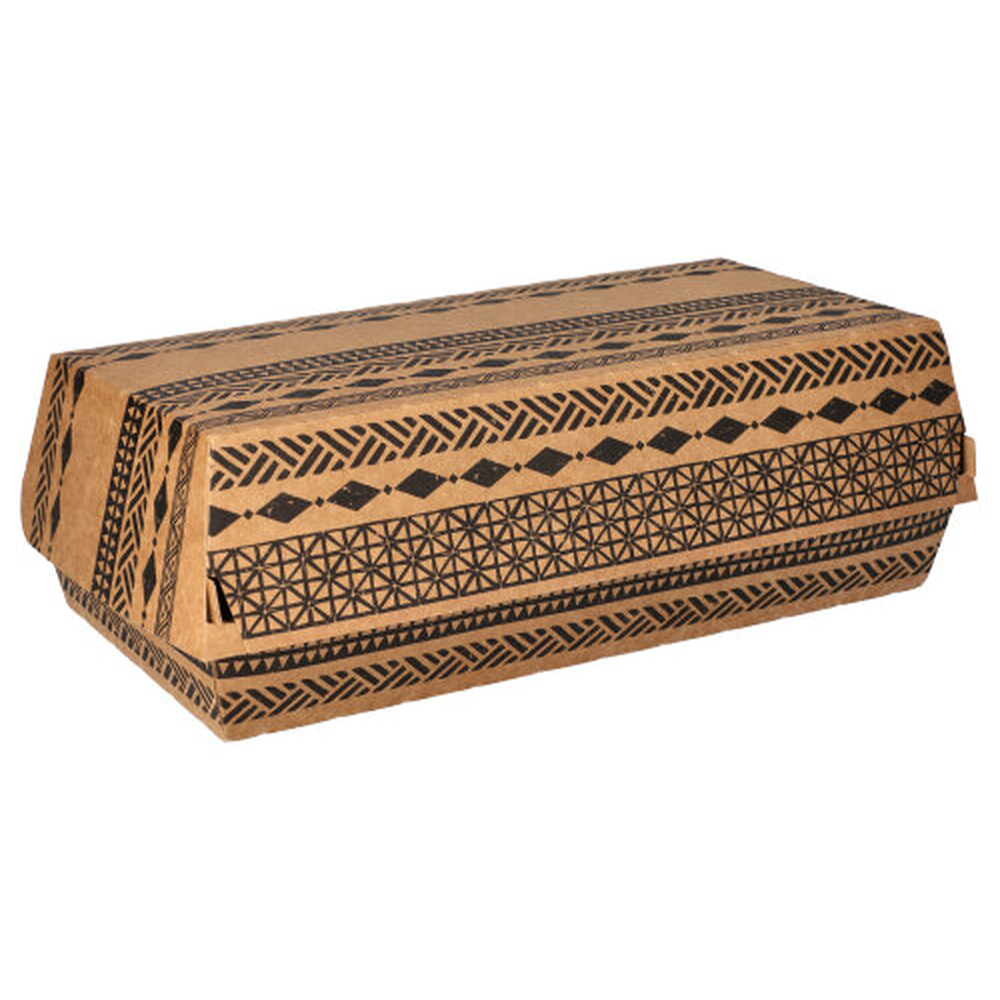 Papstar Baguetteboxen, Pappe 7,5 cm x 10,7 cm x 22 cm braun "Maori" groß