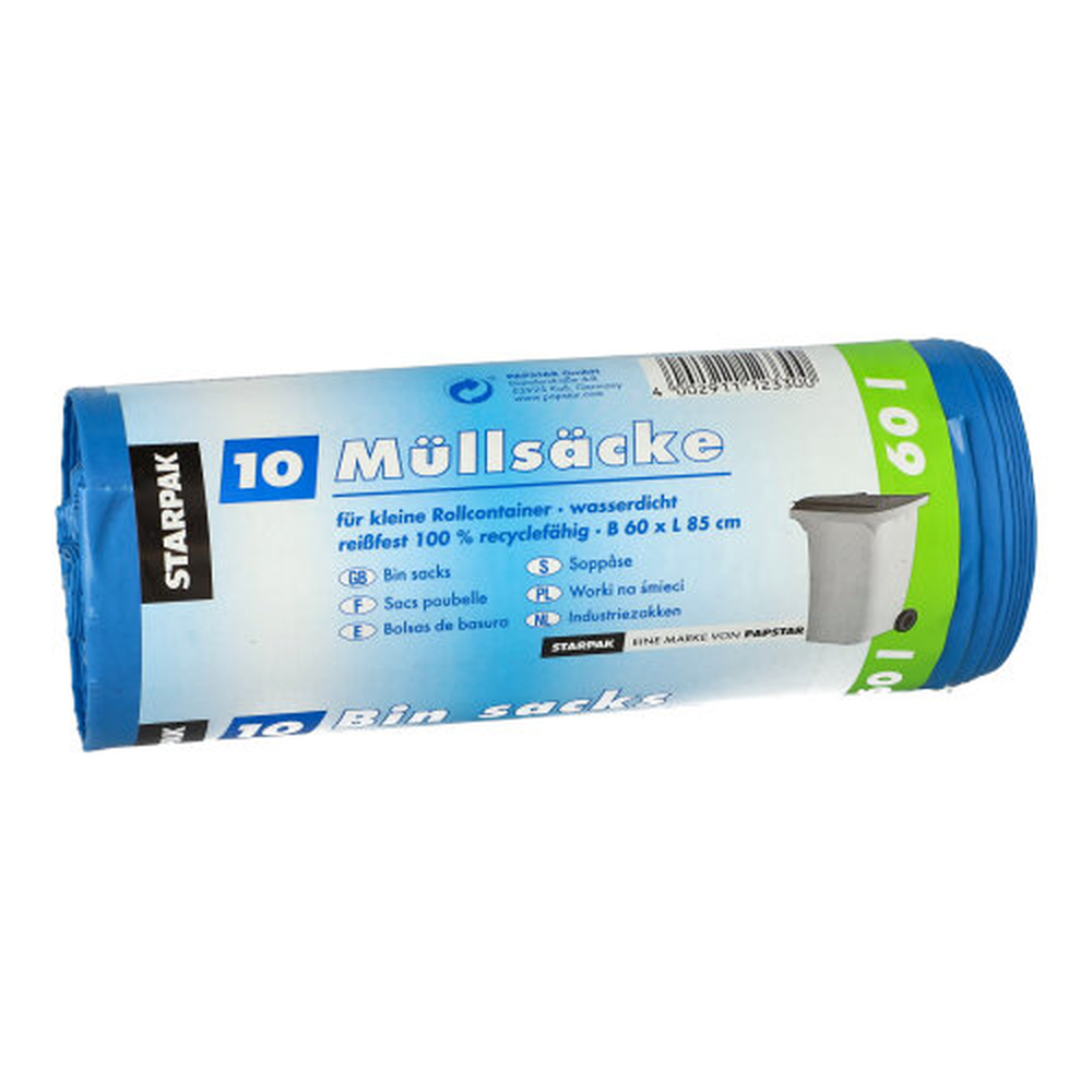 Papstar Müllsäcke, LDPE 60 l 85 cm x 60 cm blau