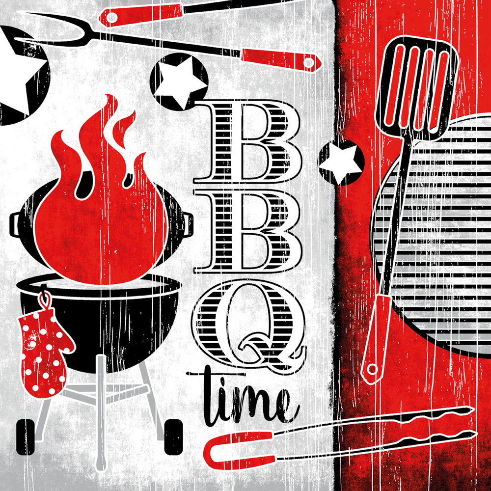 Mank Serviette BBQ-Time 33 x 33 cm 1/4 Falz