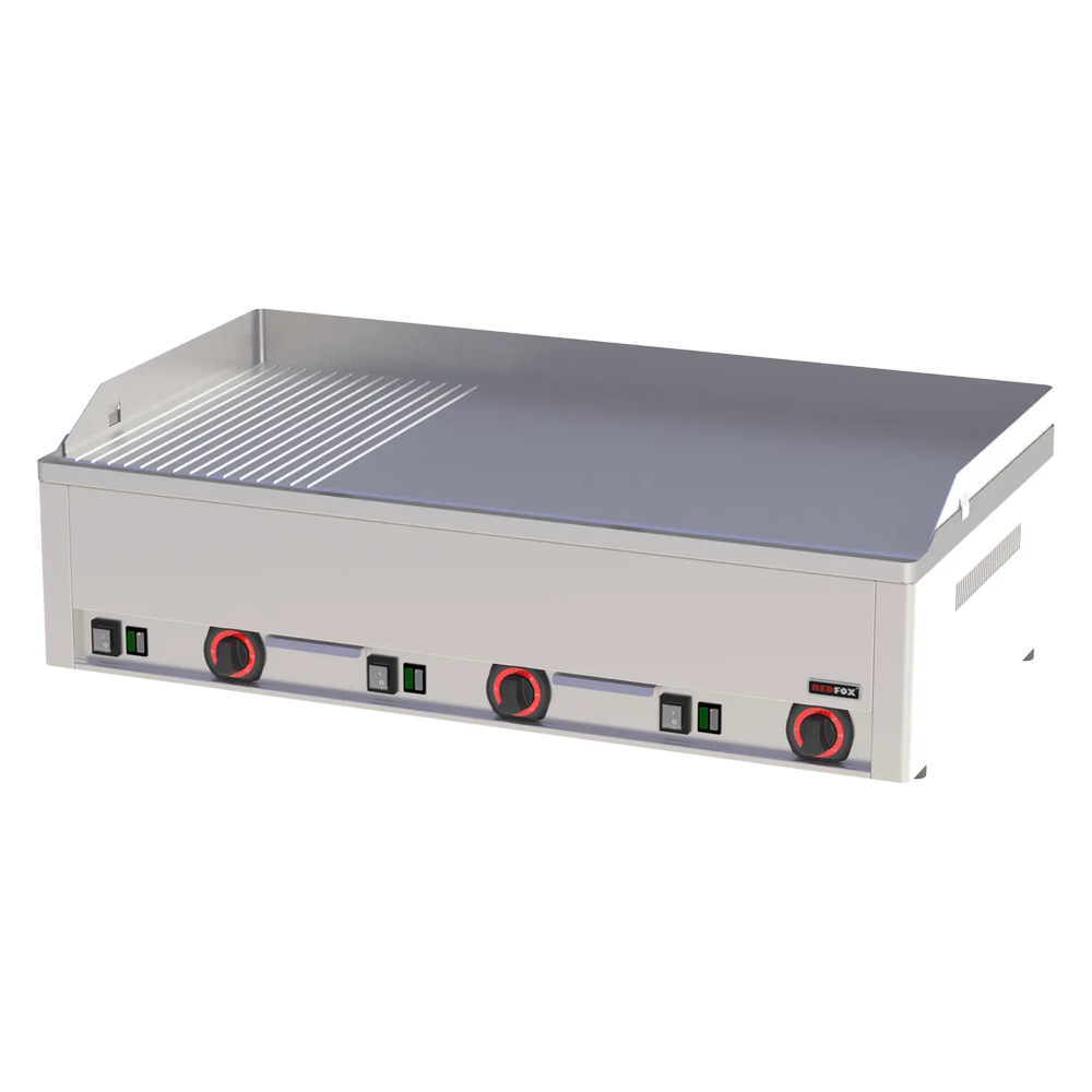 RM Gastro Grillplatte 97x48 elektrisch kombiniert Tisch 400 V / REDFOX - FTHR 90