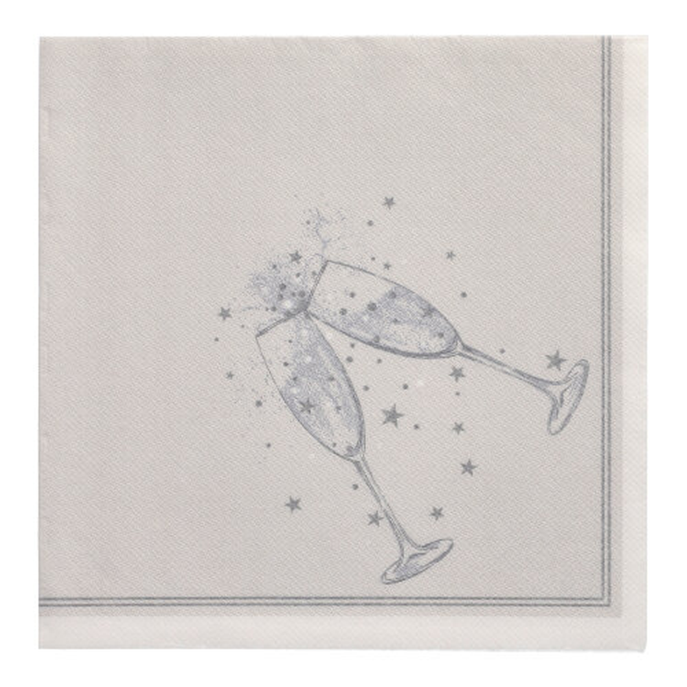 Papstar Servietten "ROYAL Collection" 1/4-Falz 40 cm x 40 cm silber "Festivity"