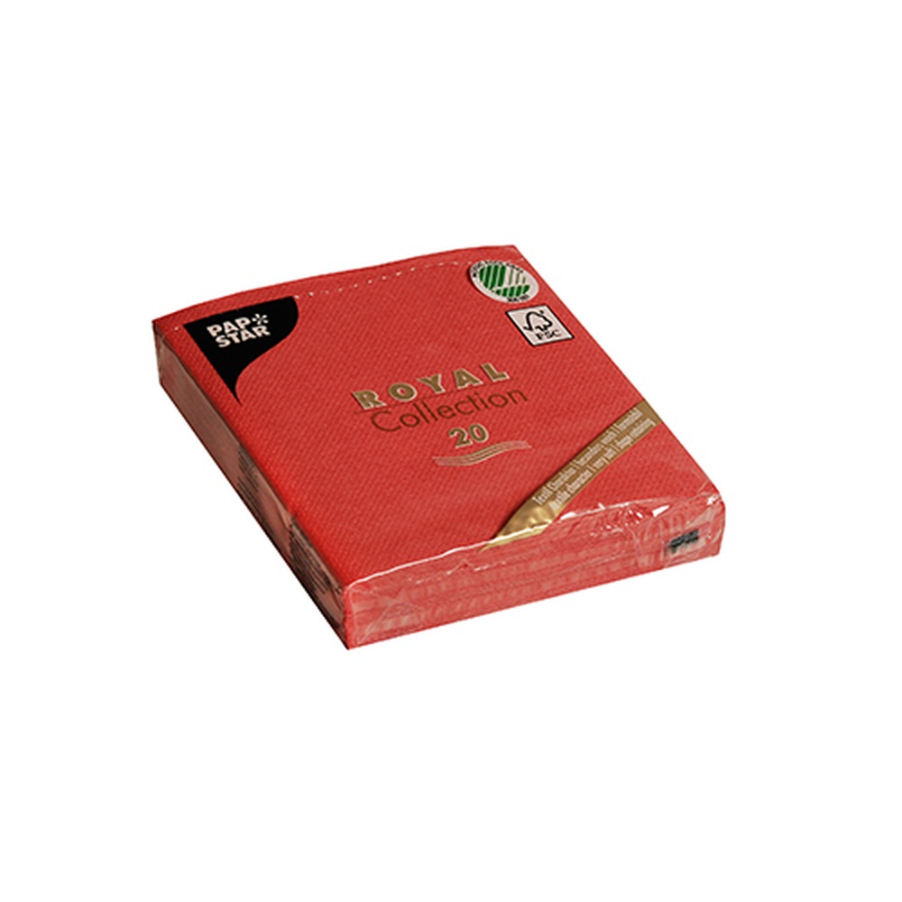 Papstar Servietten "ROYAL Collection" 1/4-Falz 25 cm x 25 cm feuerrot