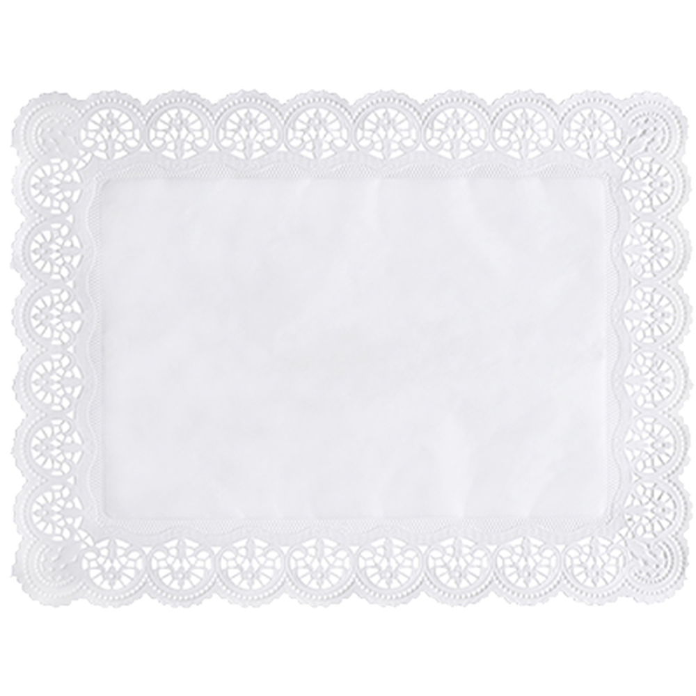 Papstar Spitzenpapiere eckig 40 cm x 30 cm weiss