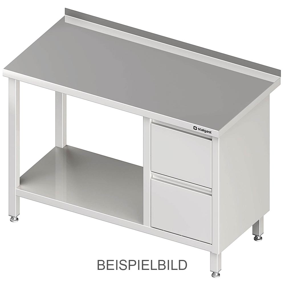 Stalgast Arbeitstisch mit Grundboden, 1100x700x850 mm, mit 2er Schubladenblock r