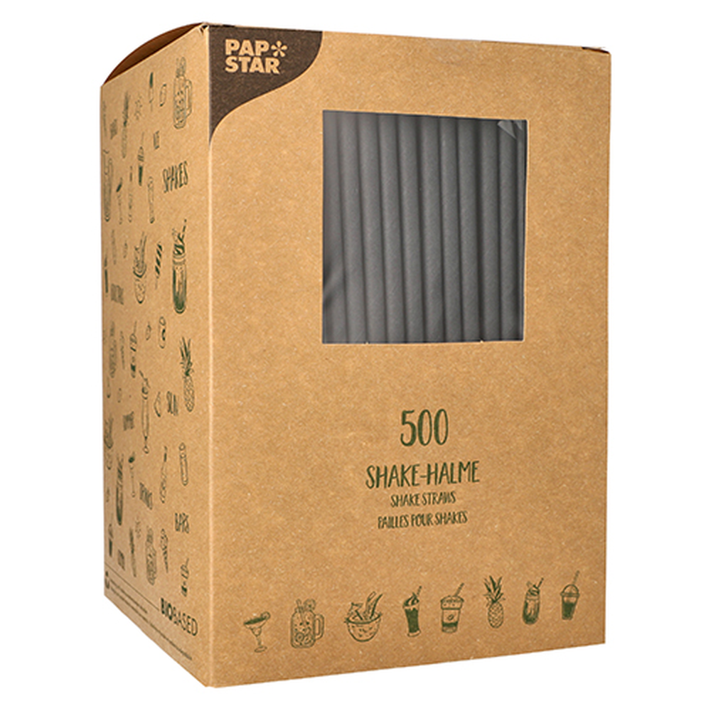 Papstar Shake-Halme Papier Ø 8 mm · 25 cm schwarz