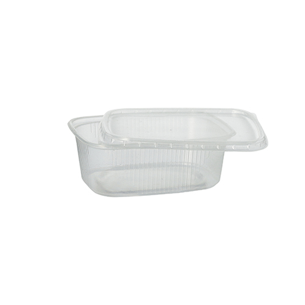 Papstar Verpackungsbecher, PP eckig 200 ml 3,9 cm x 8,1 cm x 10,8 cm transparent