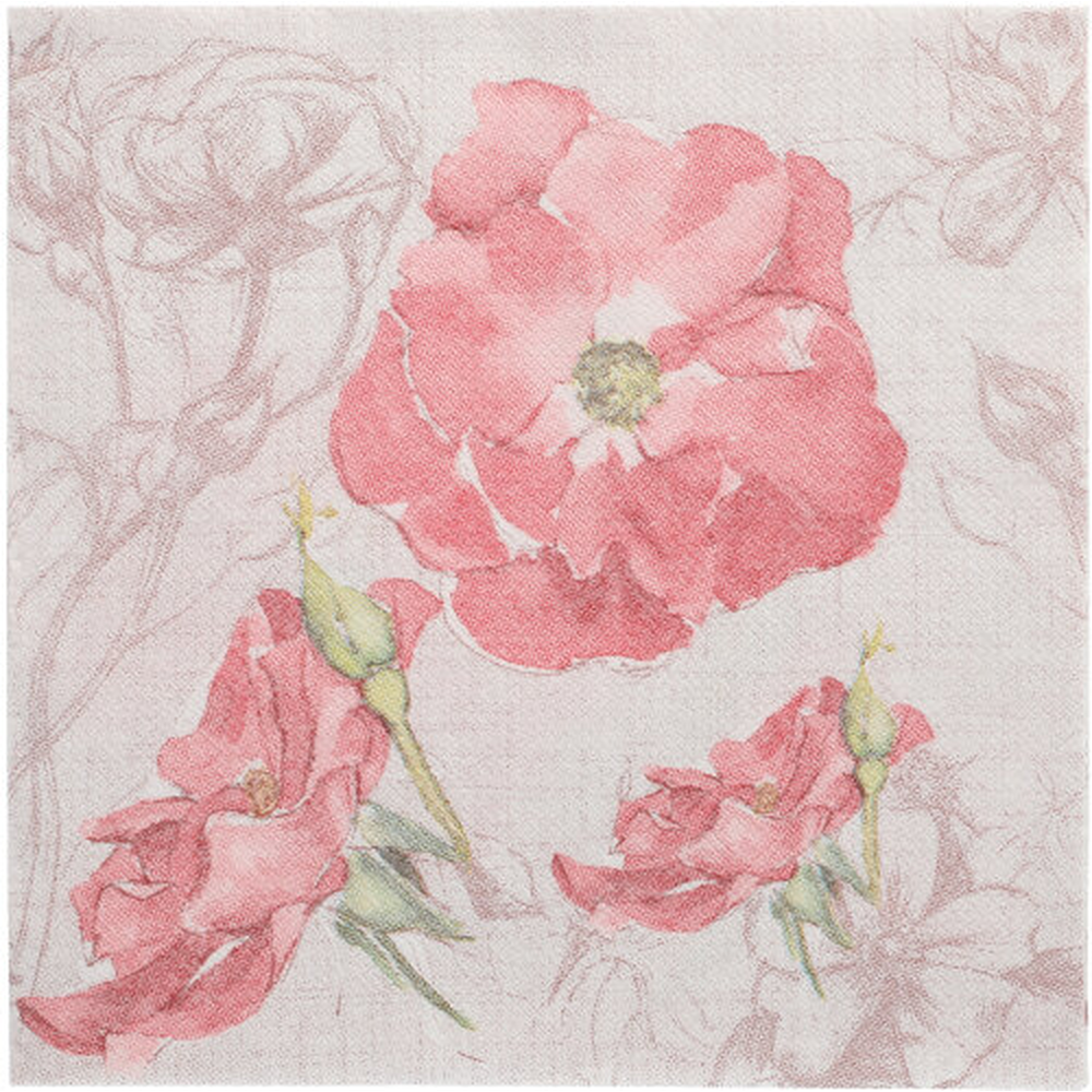 Papstar Servietten "ROYAL Collection" 1/4-Falz 40 cm x 40 cm rosa "Blossom"