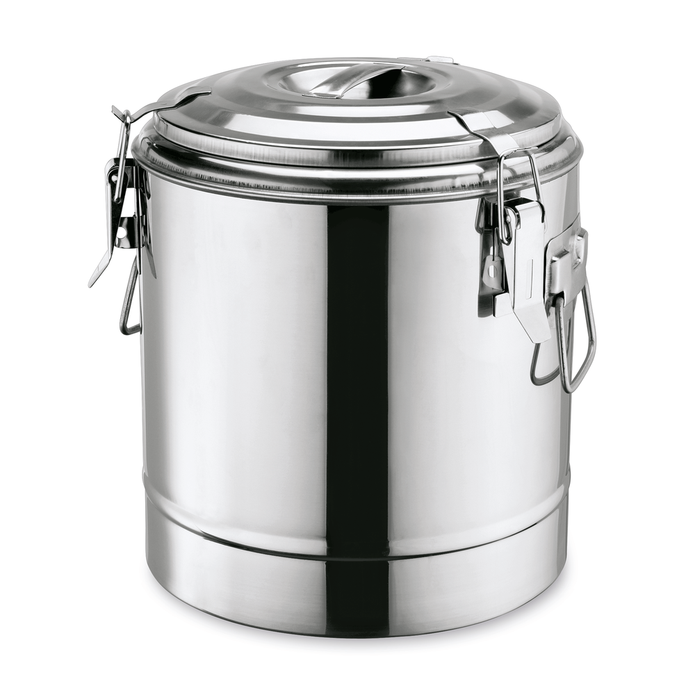 WAS Thermospeisetransportbehälter, 12 ltr., Ø 30 cm, Chromnickelstahl