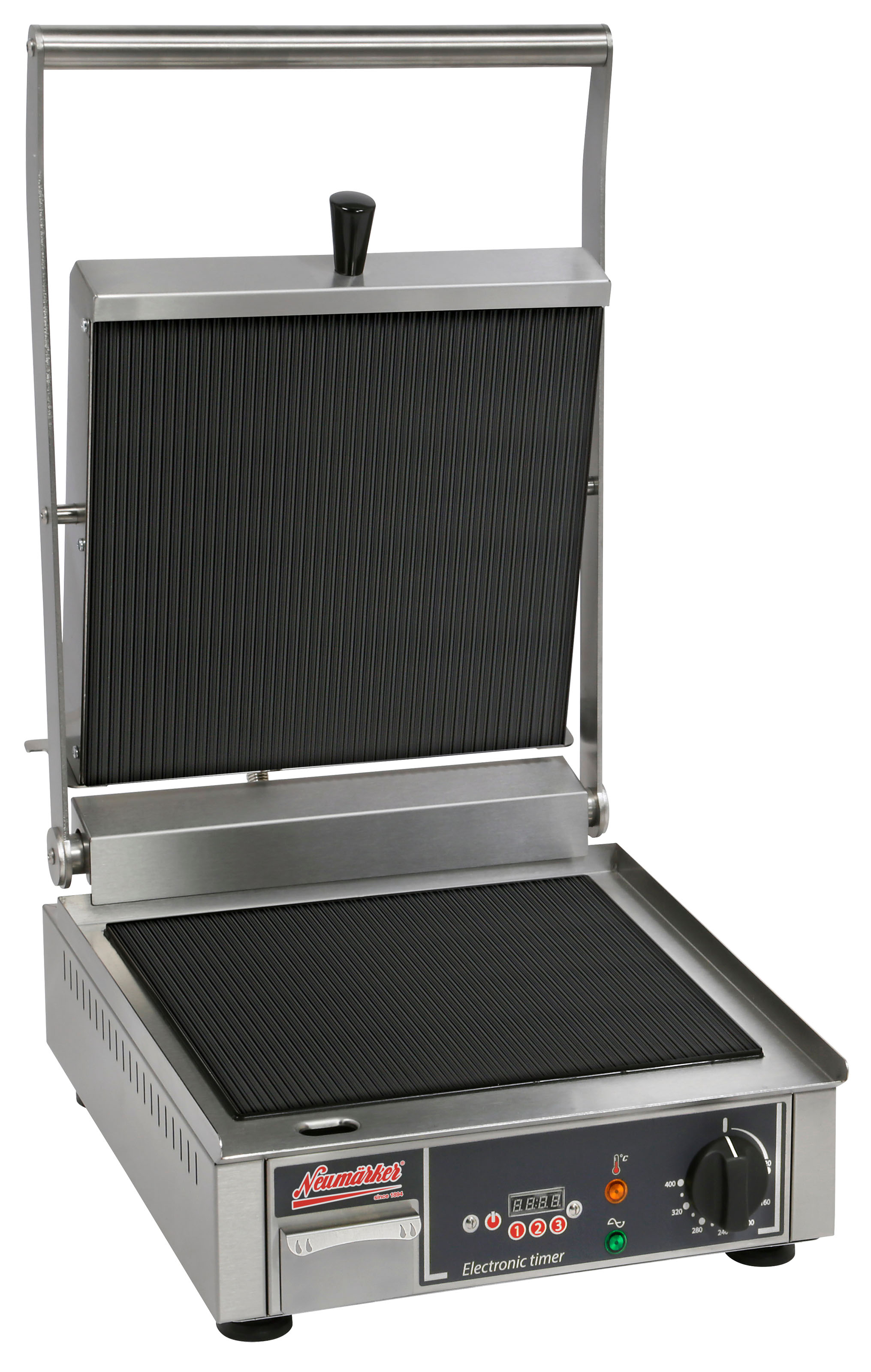 Neumärker Glaskeramik-Kontaktgrill Bistro / Geriffelte Grillplatten