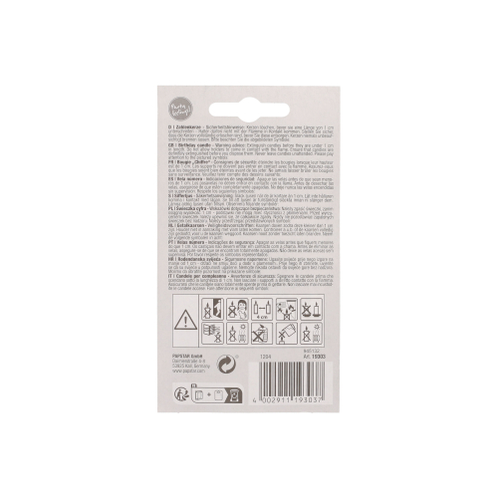 Papstar Zahlenkerze 7,3 cm weiss "3" mit rotem Rand