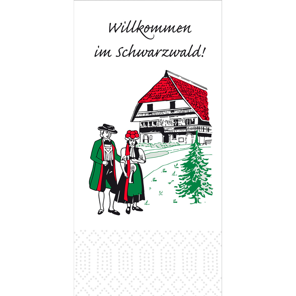 Duni Zelltuchservietten 33 x 33 cm 3-lagig 1/8 Kopffalz Schwarzwald