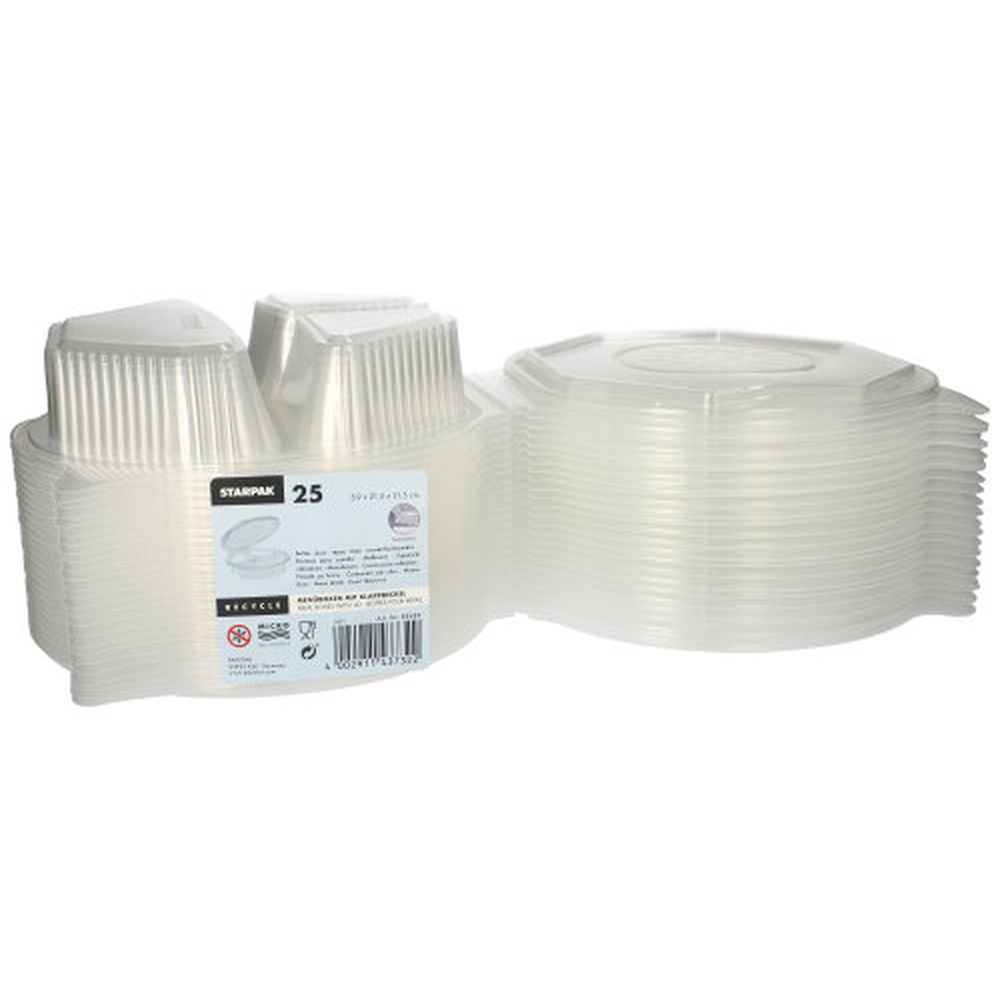 PAPSTAR Menüboxen mit Klappdeckeln, PP 3-geteilt 5,9 cm x 21,5 cm x 21,5 cm t