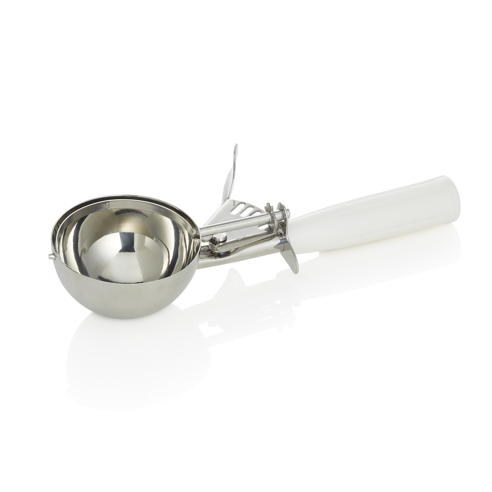 WAS Portionierer, 23 cm, Ø 7,6 cm, weißer Griff, Chromnickelstahl 18/8/Polypropy