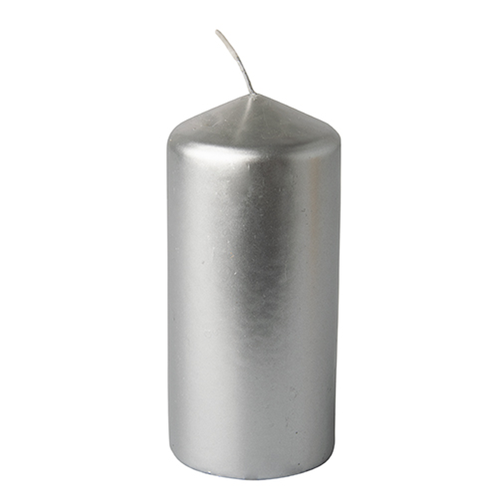 Papstar Stumpenkerze Ø 60 mm · 130 mm silber