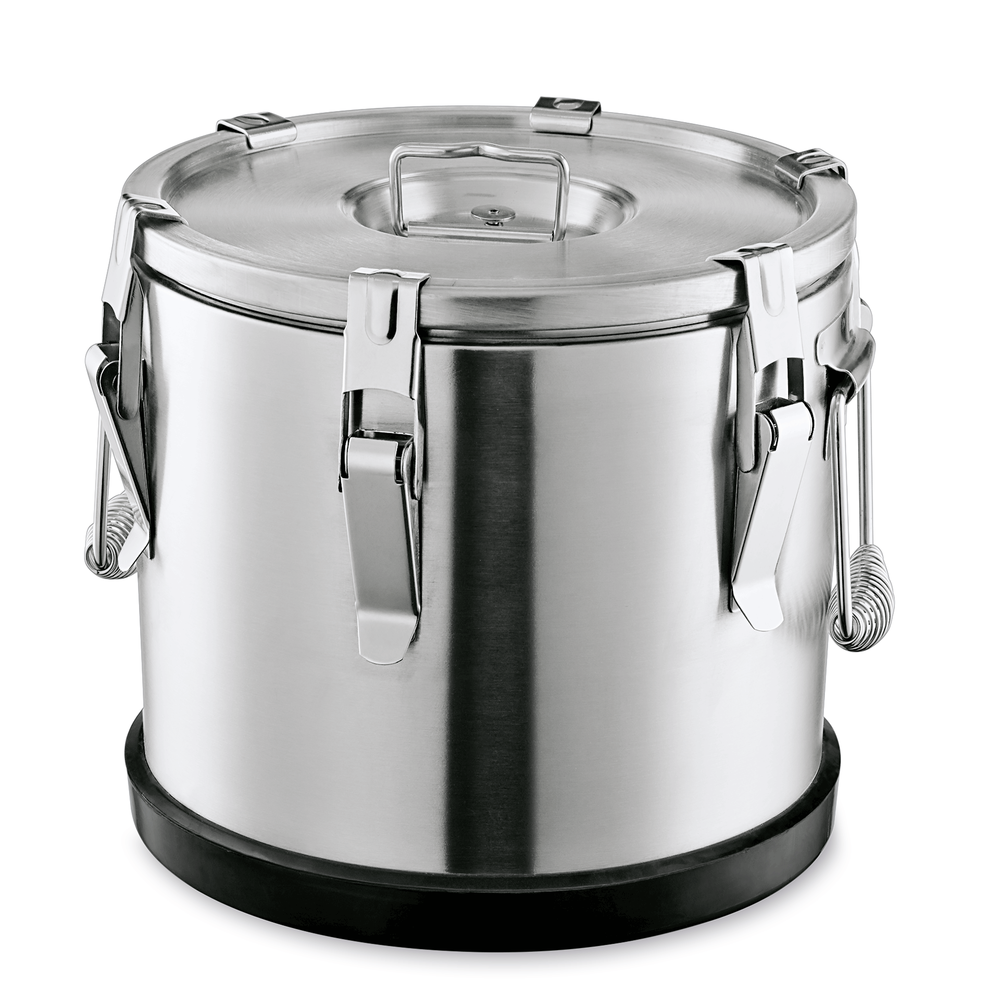WAS Thermospeisetransportbehälter, 10 ltr., Ø 28 cm, Chromnickelstahl