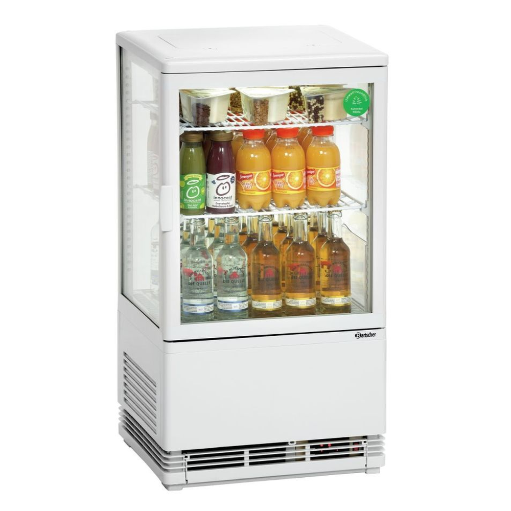 Bartscher Mini Kühlvitrine 58L, weiß