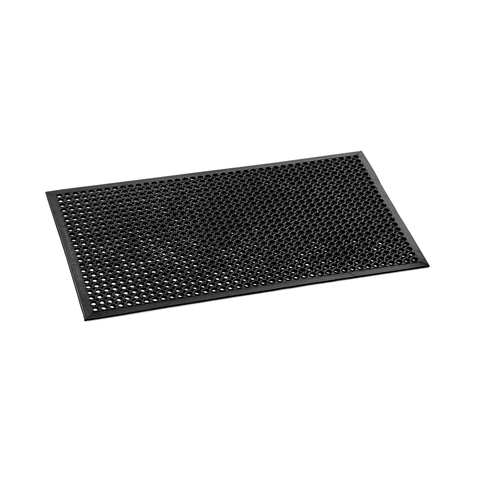 WAS Fußbodenmatte, 152 x 90 x 1 cm, schwarz, Rubber