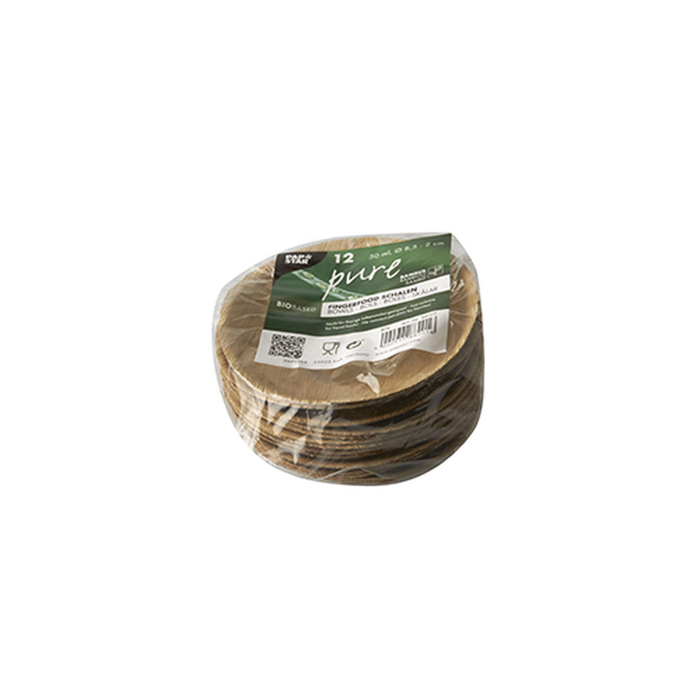 Papstar Fingerfood - Schalen, Bambus "pure" rund 50 ml Ø 8,5 cm · 2 cm