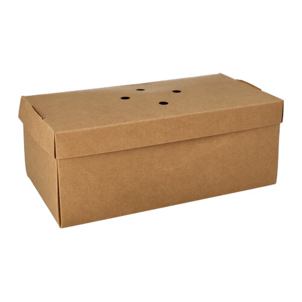 Papstar Burgerboxen, Pappe "pure" 10 cm x 13 cm x 25 cm braun faltbar, groß