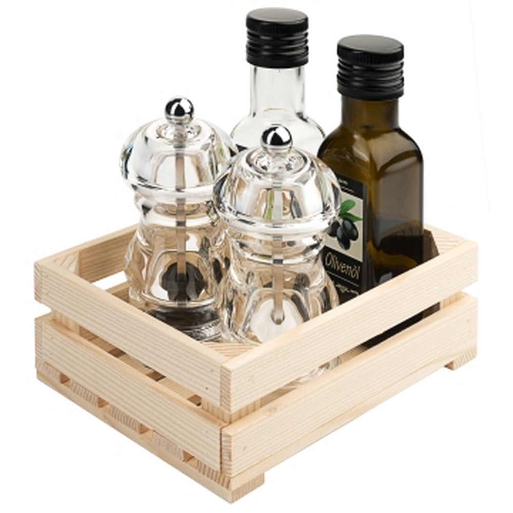 Contacto Menage: Holzkiste mit Salz-/ Pfeffermühle und