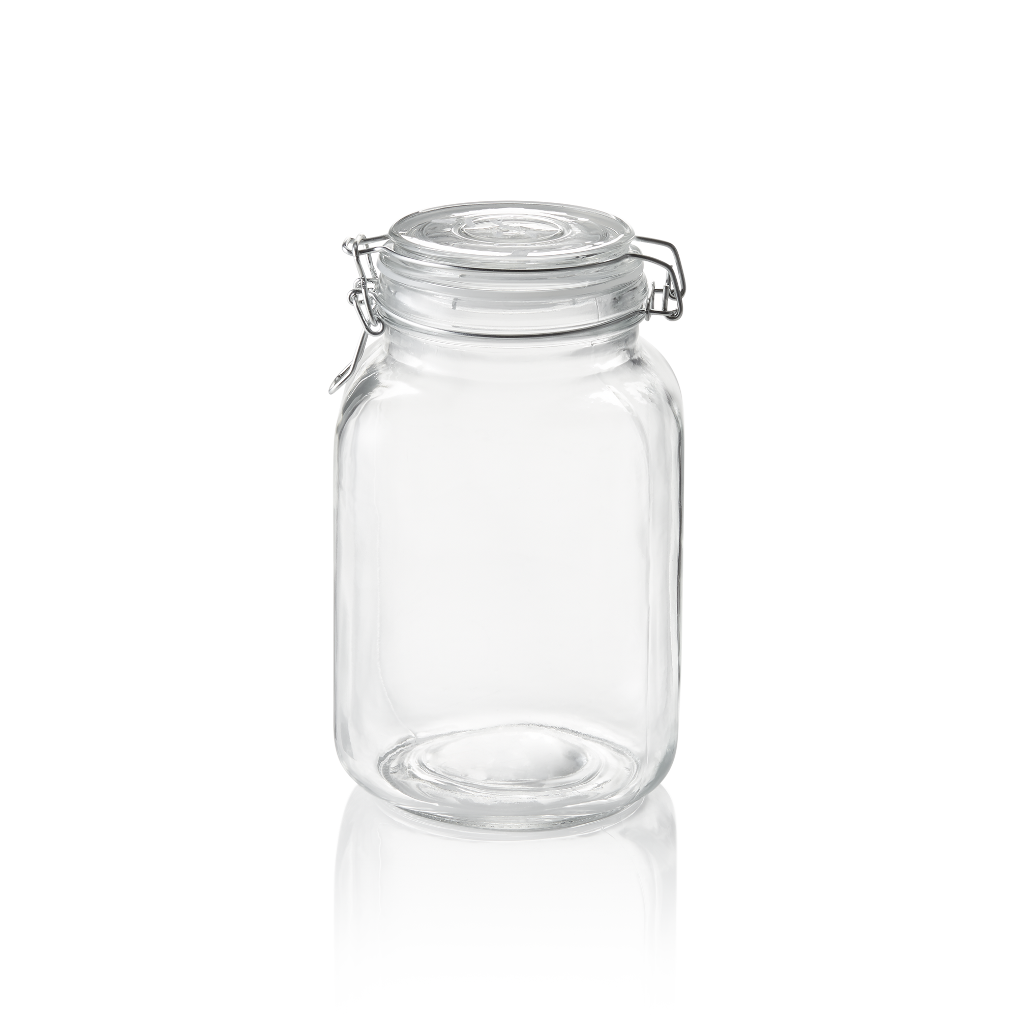WAS Vorratsglas XL, 2 ltr., Ø 9 cm, Höhe 21 cm, Glas, Edelstahl, Silikon