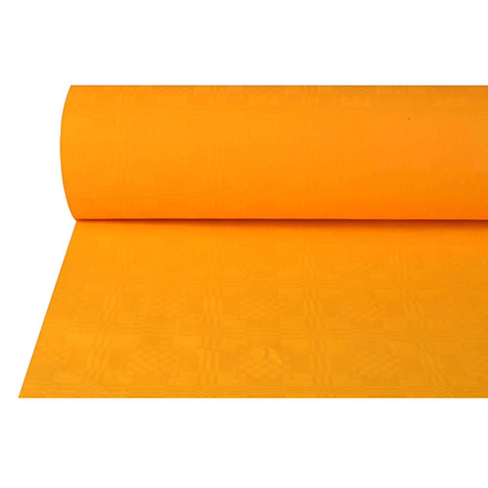 Papstar Papiertischtuch mit Damastprägung 50 m x 1 m orange