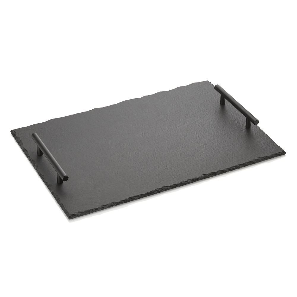 WAS Naturschieferplatte mit Griffen SLATE LINE, 45 x 30 cm, Naturschiefer