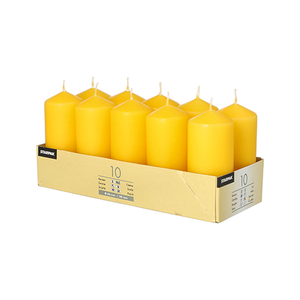 Papstar Stumpenkerzen Ø 40 mm · 90 mm goldgelb